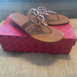 Tory Burch Soft Miller Sandal 7.5 Bourbon